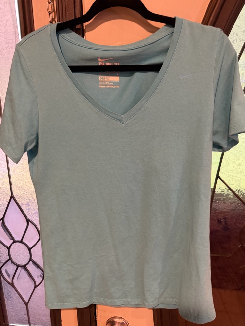 Nike Women's Short-Sleeve V-Neck Tee in Seafoam